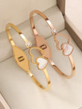 1 Stück/Set Damen Hochzeitsschmuck Party Feiertag Valentinstag Geschenk Edelstahl Armband 18K vergoldet Armband
