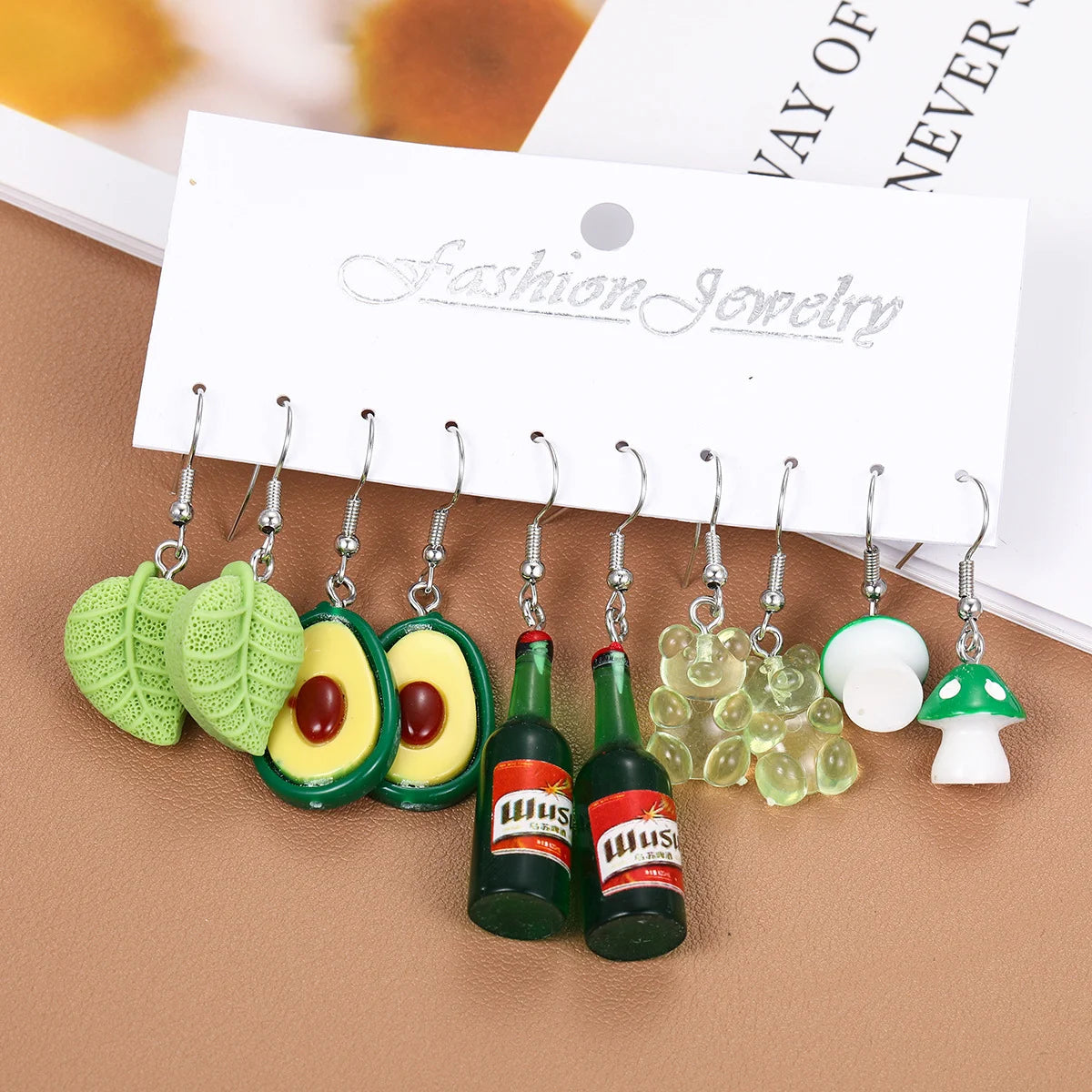 Mode Süße Fruchtgetränk Ohrringe Set für Damen Niedliche Cartoon Lebensmittel Eis Donut Lustige Harz Ohrringe Party Schmuck Geschenk Neu
