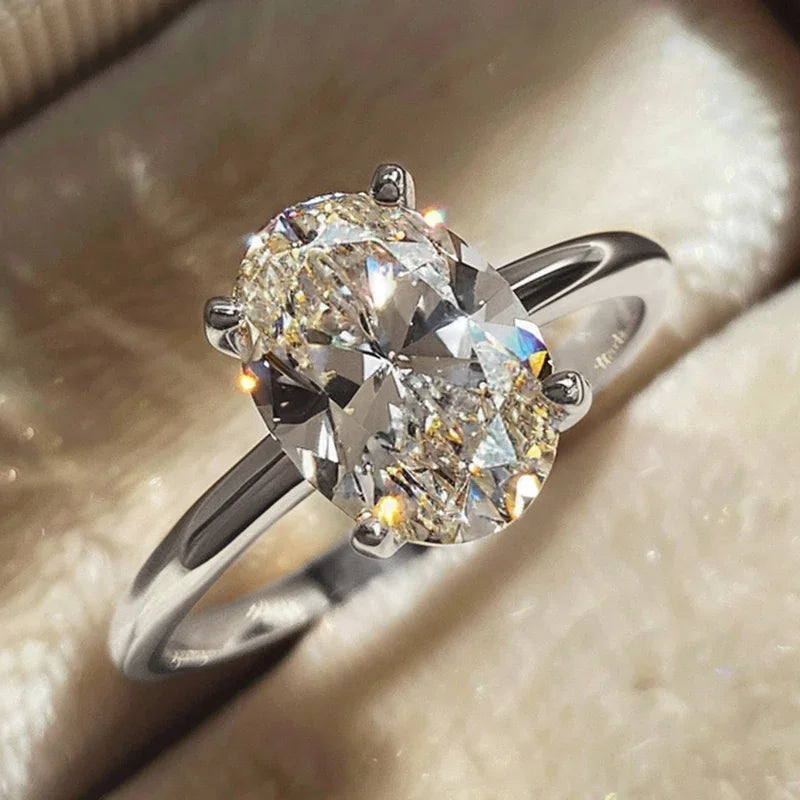 925 Sterling Silber Luxus Glänzend 1-8CT Zirkon Verlobungsring Ehering Für Frauen Versprechensring Ewigkeit Fein Schmuck Geschenk