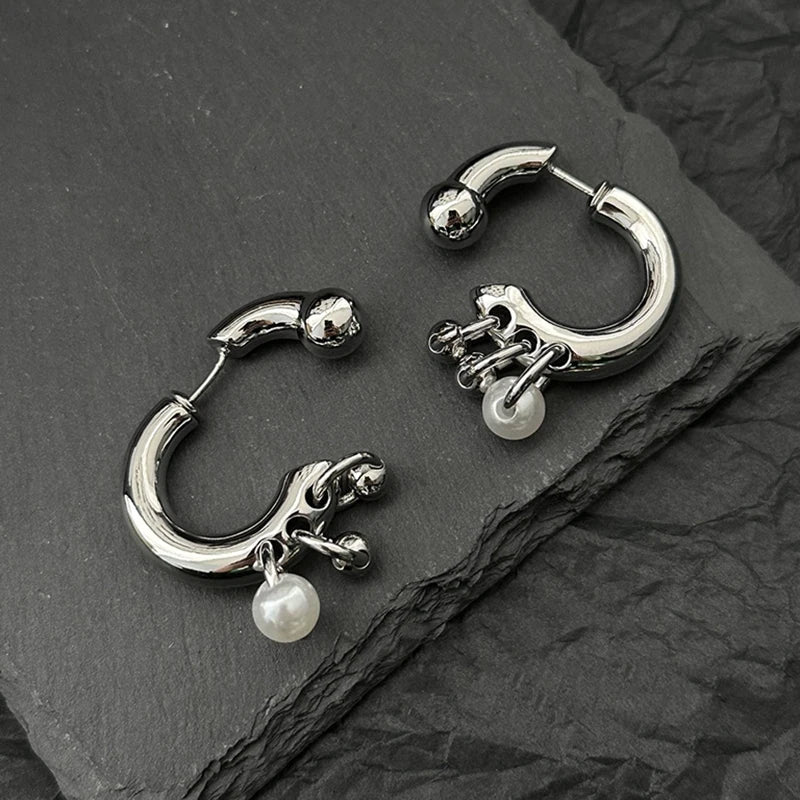 Chic Pearl Pendant Earrings for Women Detachable Before and After Wearing Ins Fashion Women's Earrings Jewelry Accessories Gifts