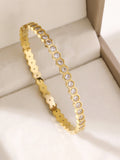 1 Stück/Set Damen Hochzeitsschmuck Party Feiertag Valentinstag Geschenk Edelstahl Armband 18K vergoldet Armband