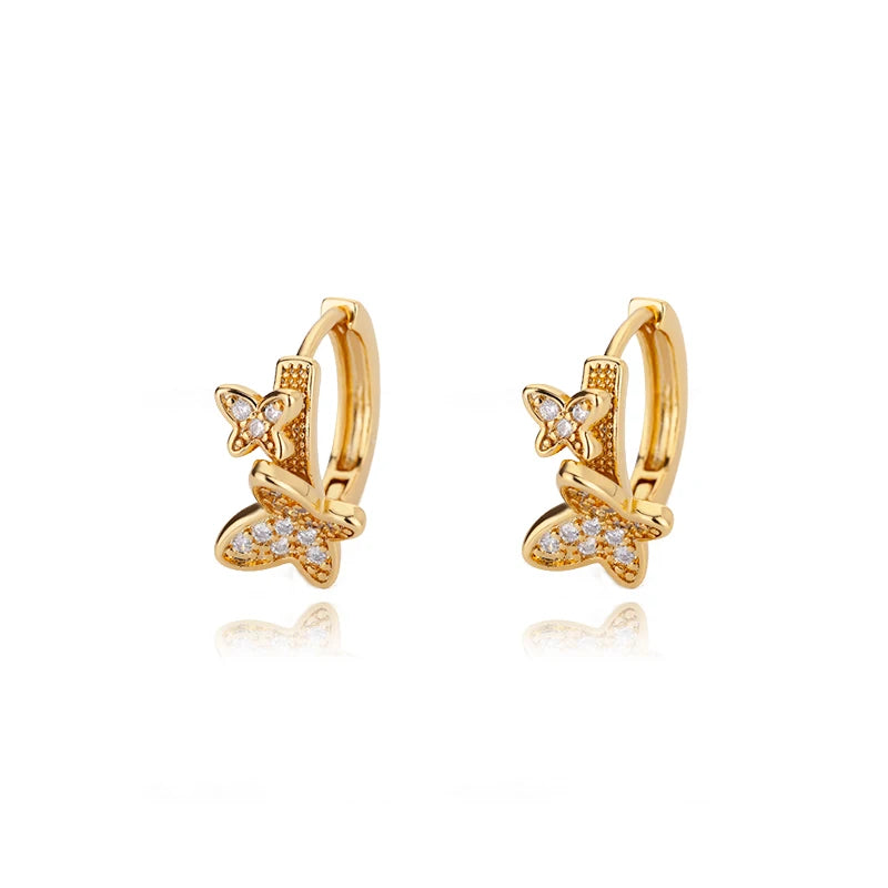 Zirkon Schmetterling Ohrstecker Ohrringe für Frauen Edelstahl Gold Farbe Piercing Ohrring Mädchen y2k Schmuck aretes bijoux mujer