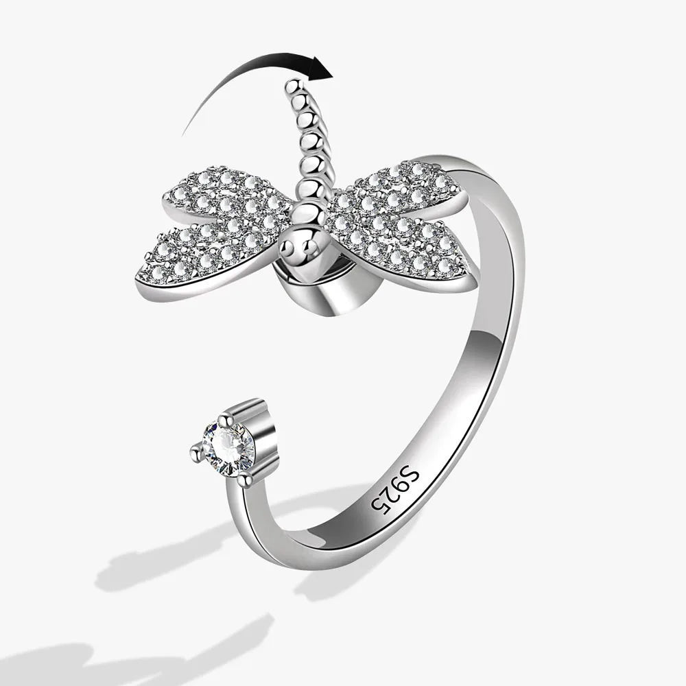 Rotating Anxiety Knuckle Ring For Women Spinner Fidgets Cute Animal Butterfly Flower Anti Stress Ring Party Jewelry Gifts Anillo