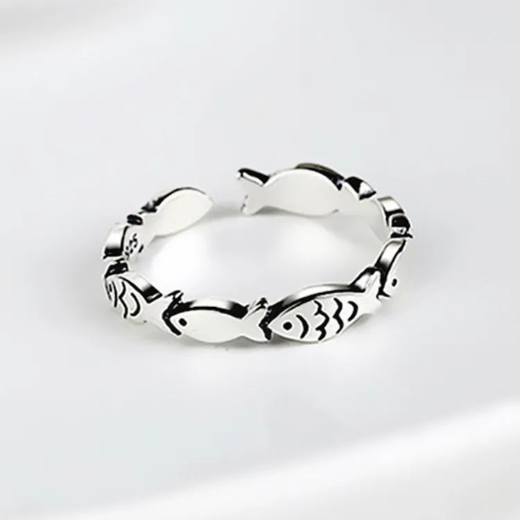 925 Sterlingsilber Fisch Verstellbare Ringe für Damen Verlobungsschmuck Großhandel