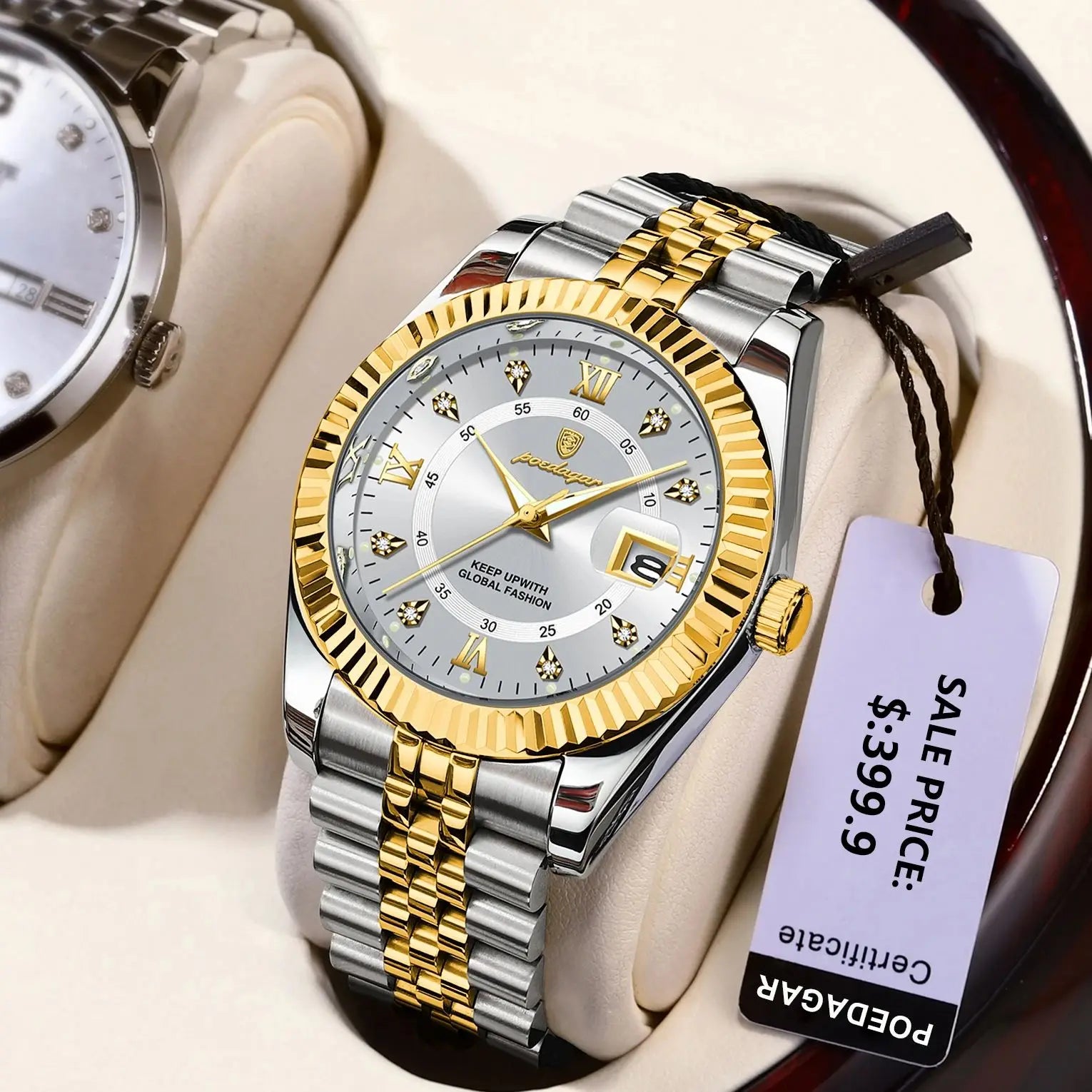 Relojes de cuarzo clásicos de lujo POEDAGAR para hombre, de acero inoxidable, con fecha, resistentes al agua, luminosos, a la moda, de negocios, para hombre
