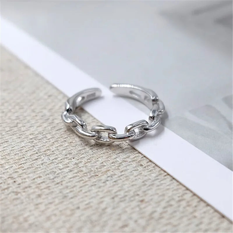 925 Sterlingsilber Cuba-Kette Offene Ringe Für Frauen Verlobung Hochzeit Luxus Feiner Schmuck Großhandel