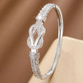 1 Stück Zirkon Armreifen Elegantes und schlichtes Damen Armband Gold Silber Armband Kreuzschnalle Modeaccessoires