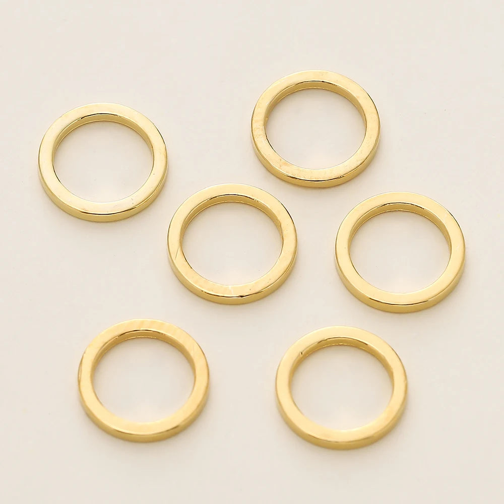 10/20 Stk./Packung 14K/18K Vergoldet Messing Geschlossene Biegeringe Spaltringe Verbinder für Schmuck Halskette Bastelzubehör