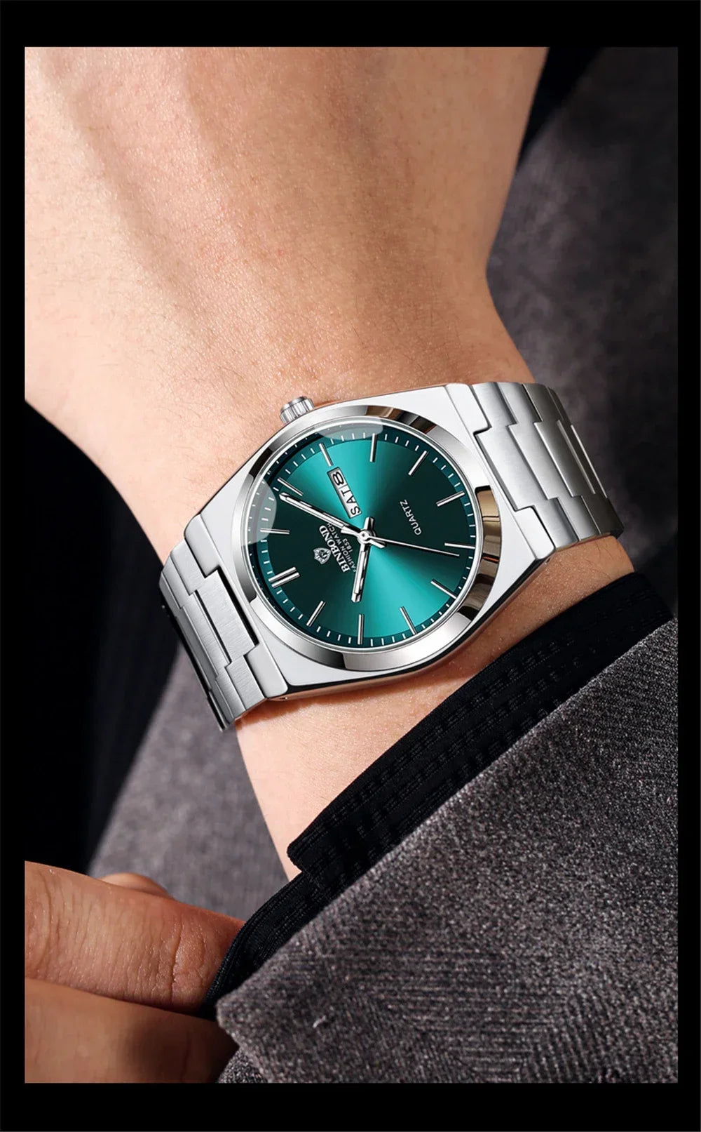 Nuevos relojes de pulsera de cuarzo de moda de negocios casuales con movimiento plateado para hombre, reloj de lujo, relojes automáticos, regalos para hombre, Reloj Hombre
