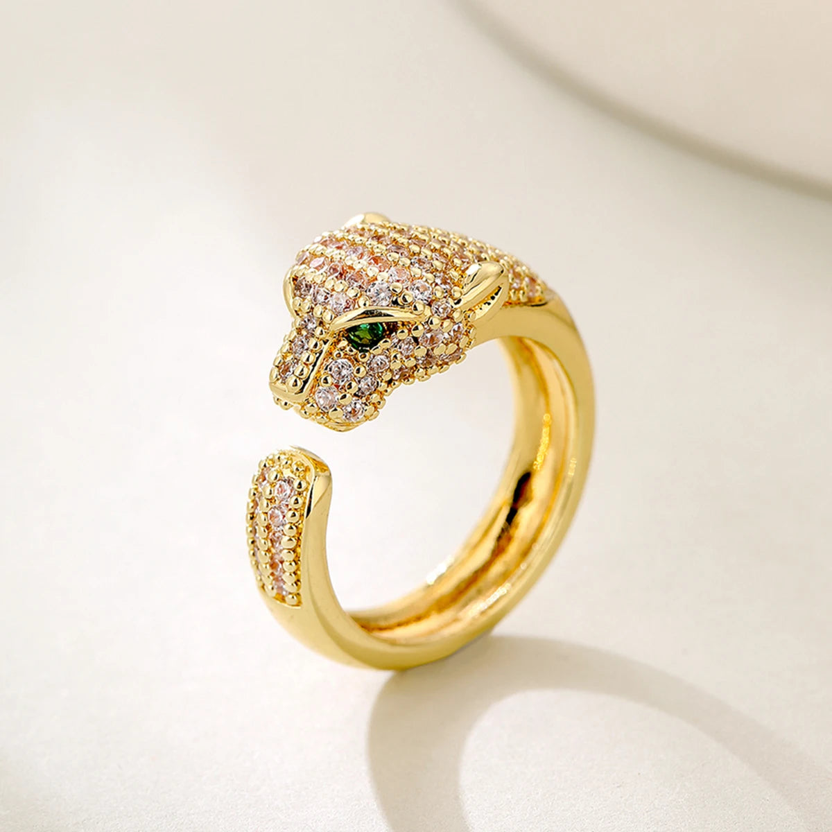 2025 Neues Fashion Statement Großer Tierring Für Frauen Mädchen Party Schmuck Gold Farbe Hohl Leopard Offener Ring Großhandel