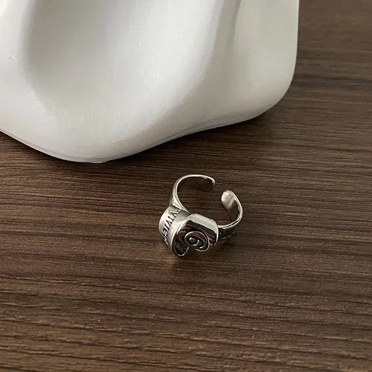 Personalized Girls' Open Ring Korean Version Retro Trend English Letter Versatile Y2k Accessories Party Jewelry Gifts 1/2pc