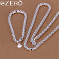 Großhandel 45-60cm 925 Sterling Silber 4mm Rund Kastenkette Halskette Armband Set für Frauen Männer Jungen Hochzeit Verlobung Charme