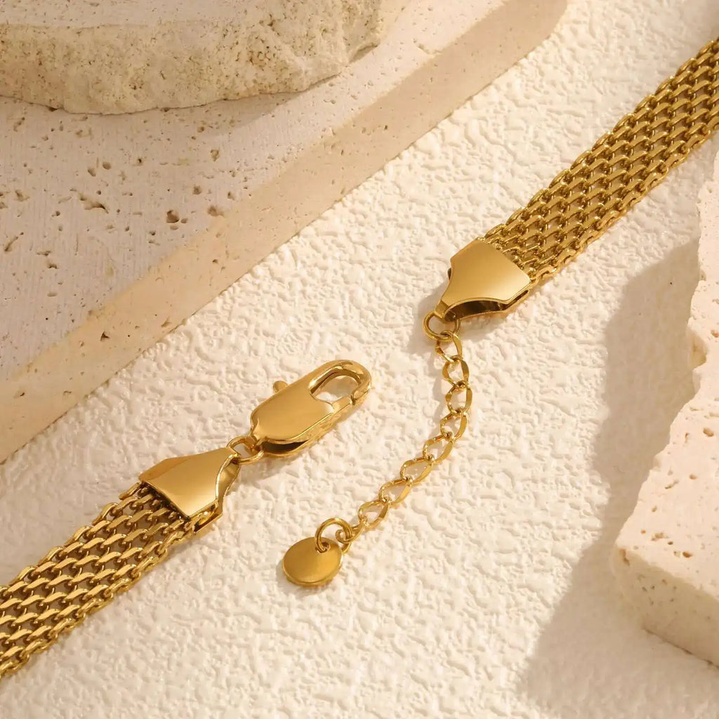 Edelstahlarmband für Damen, Gliederarmband aus Edelstahl, 3 mm/4 mm/6 mm, vergoldetes italienisches Kettenarmband, Schmuckgeschenk, anlaufbeständig