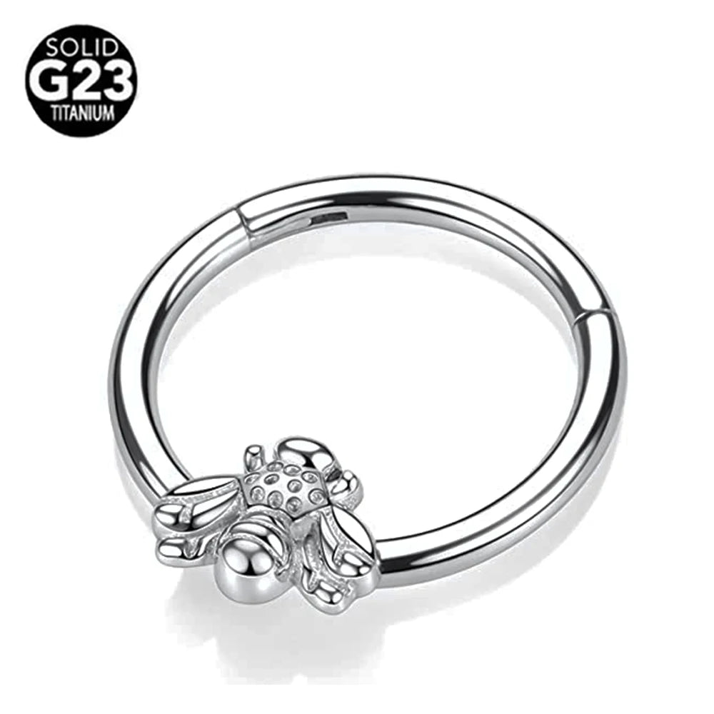 G23 Titan Biene Septum Nasenring Piercing Körperschmuck 16G Mond Segment Schlange Clicker Helix Ohrknorpel Herz Daith Hoop