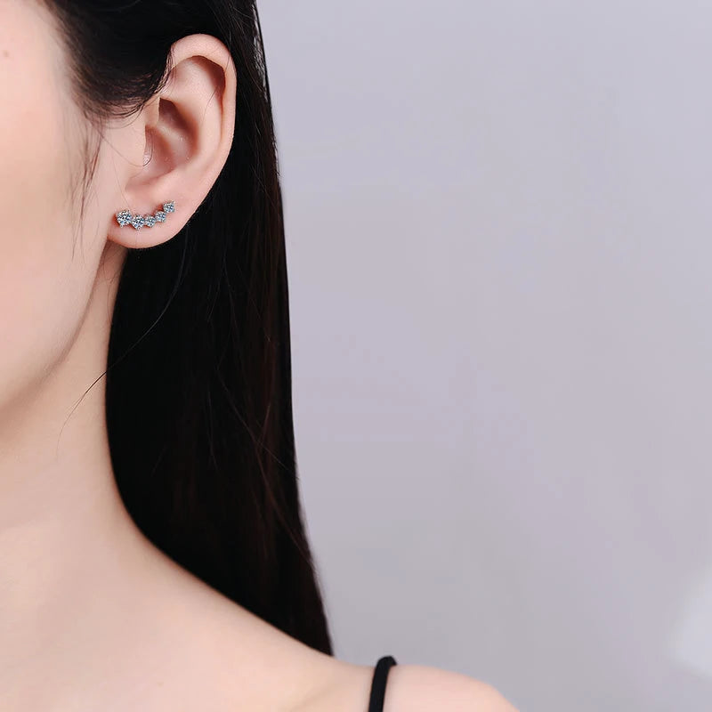 NeeTim Pendientes de Moissanita de 1,16 qt para Mujer, Pendientes de Tuerca con Gema de Moissanita y Diamante de Laboratorio de Plata de Ley 925, Joyería Fina