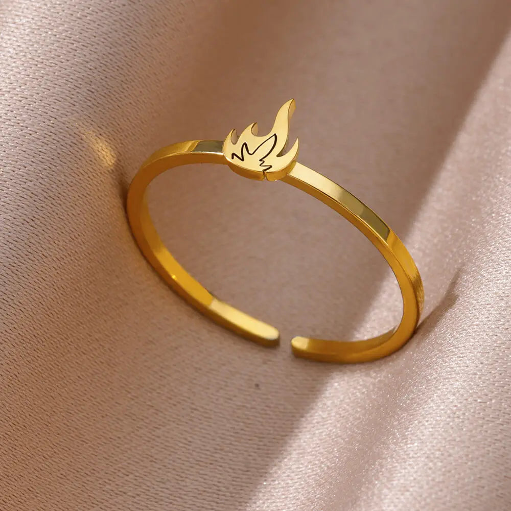 Edelstahl kleine Herzringe für Frauen Vintage Gold Farbe Kreuz Öffnung Geometrischer Ring Mode Hochzeit Schmuck Geschenk 2024