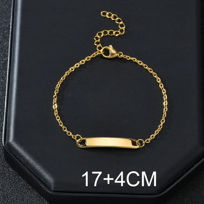Bluelory personalisiertes Armband für Herren und Damen, Edelstahl, verschiedene Stile, leeres Namensschild, Herzarmband, Party-Schmuckgeschenk