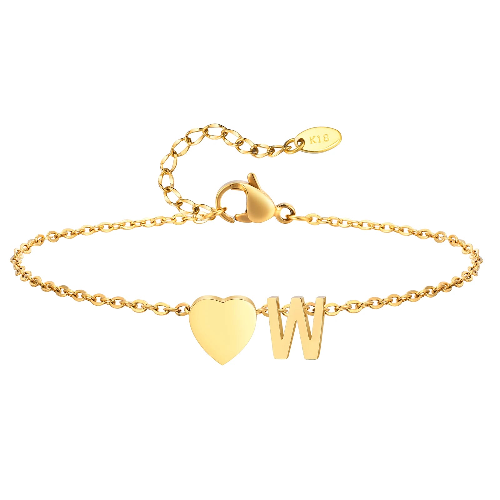Damen Herz Anfangs-Fußkettchen Armbänder Verstellbarer Strand Schmuck Hypoallergener Edelstahl Personalisierte Namens Fußkette Fußkettchen