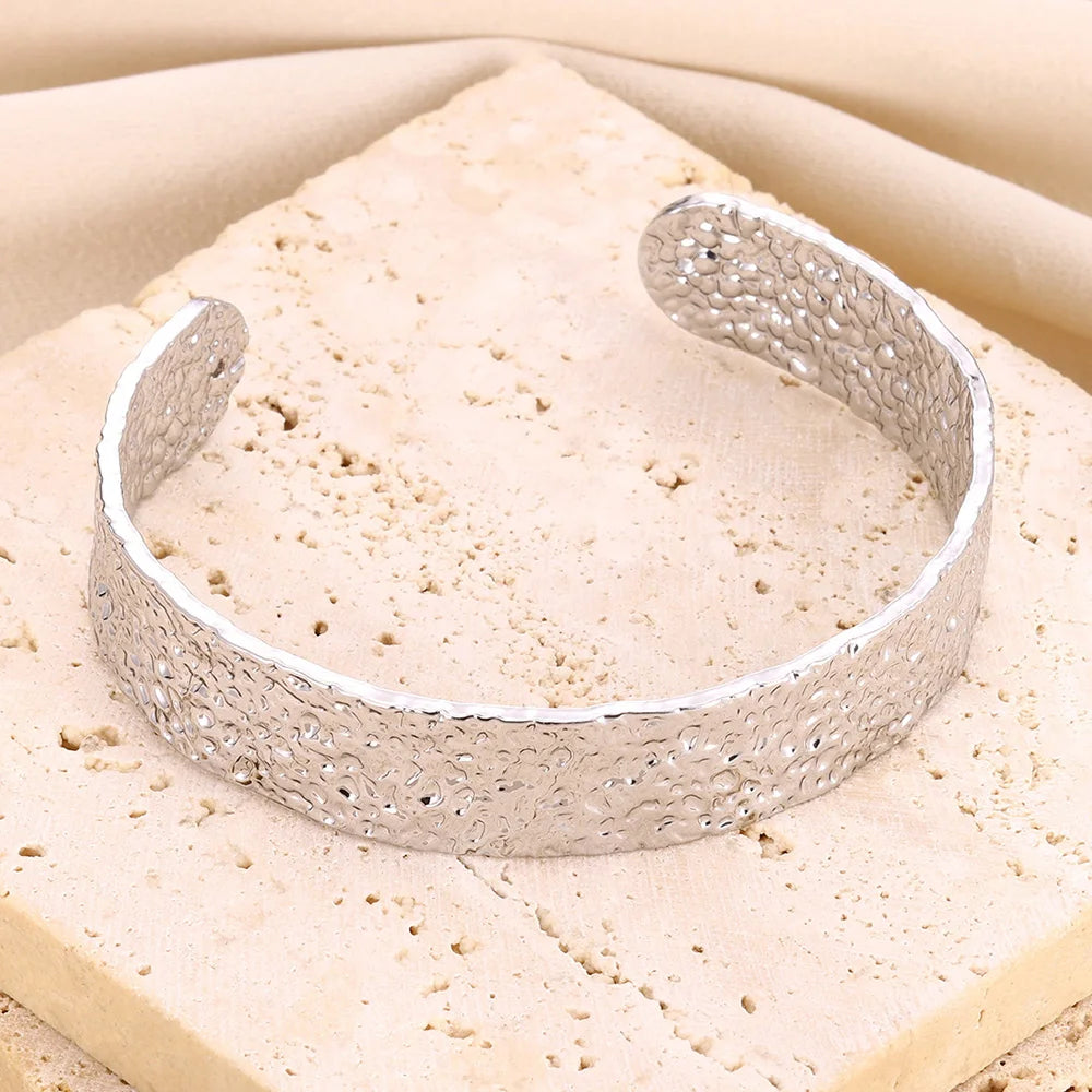 Vintage unregelmäßiges Armband für Frauen, Edelstahl, Goldfarbe, offener Armreif, exquisite Luxus-Schmuckgeschenk pulseras bijoux