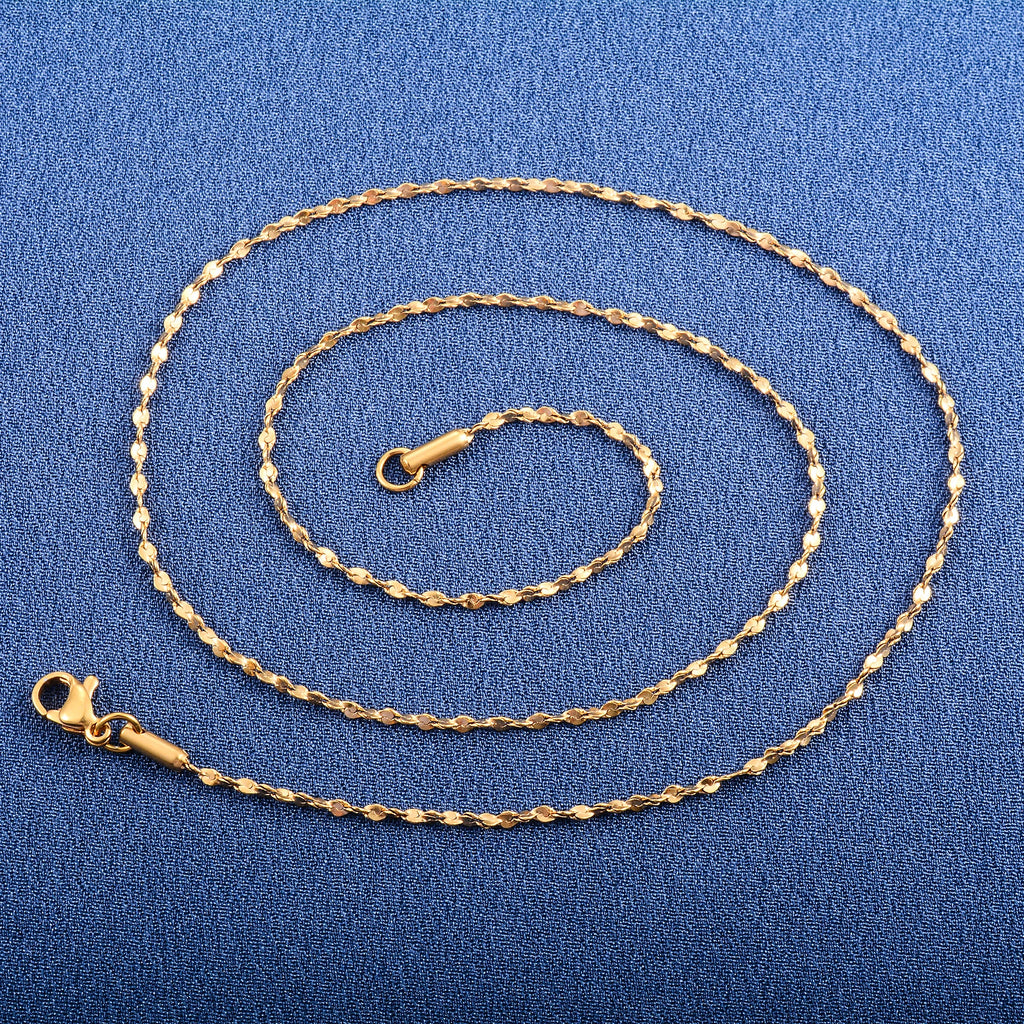 Zierliche Damen Halskette Glitzer-Kabelkette Edelstahl Schmuck Accessoires für Halskragen für Damen Choker DIY Geschenk