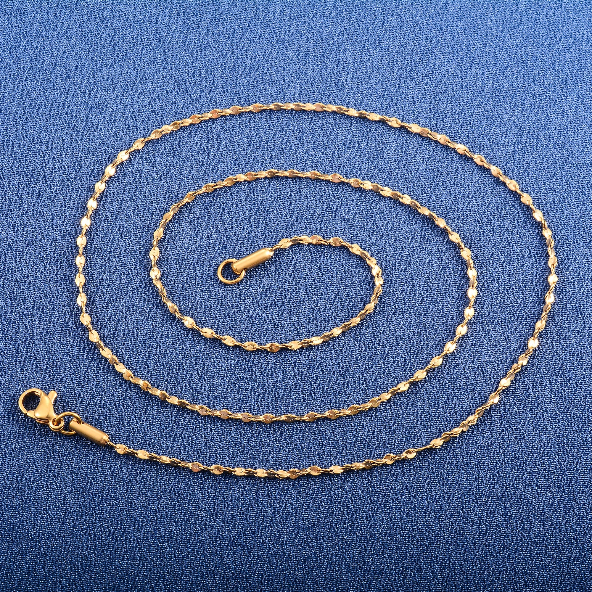Zierliche Damen Halskette Glitzer-Kabelkette Edelstahl Schmuck Accessoires für Halskragen für Damen Choker DIY Geschenk