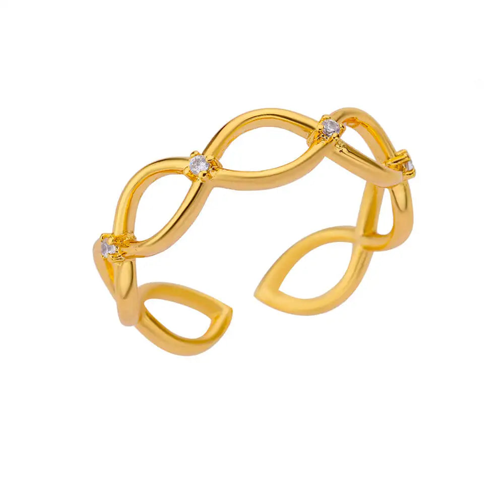 Edelstahl Runde Ringe Für Frauen Zirkon Geometrische Goldfarbe Kristall Ring Ästhetische Hochzeit Party Schmuck Geschenk Bague Femme