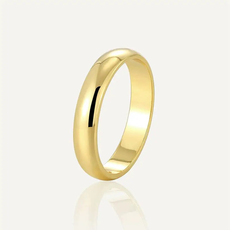 Ring aus 925er Sterlingsilber, goldfarben, modisch, klassisch, schlicht, für Damen, als Paar-, Ehering, Verlobungsring, Party-Schmuckgeschenk