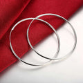 Pendientes de aro redondos simples de plata de ley 925 de alta calidad para mujer, joyería de moda para boda y compromiso