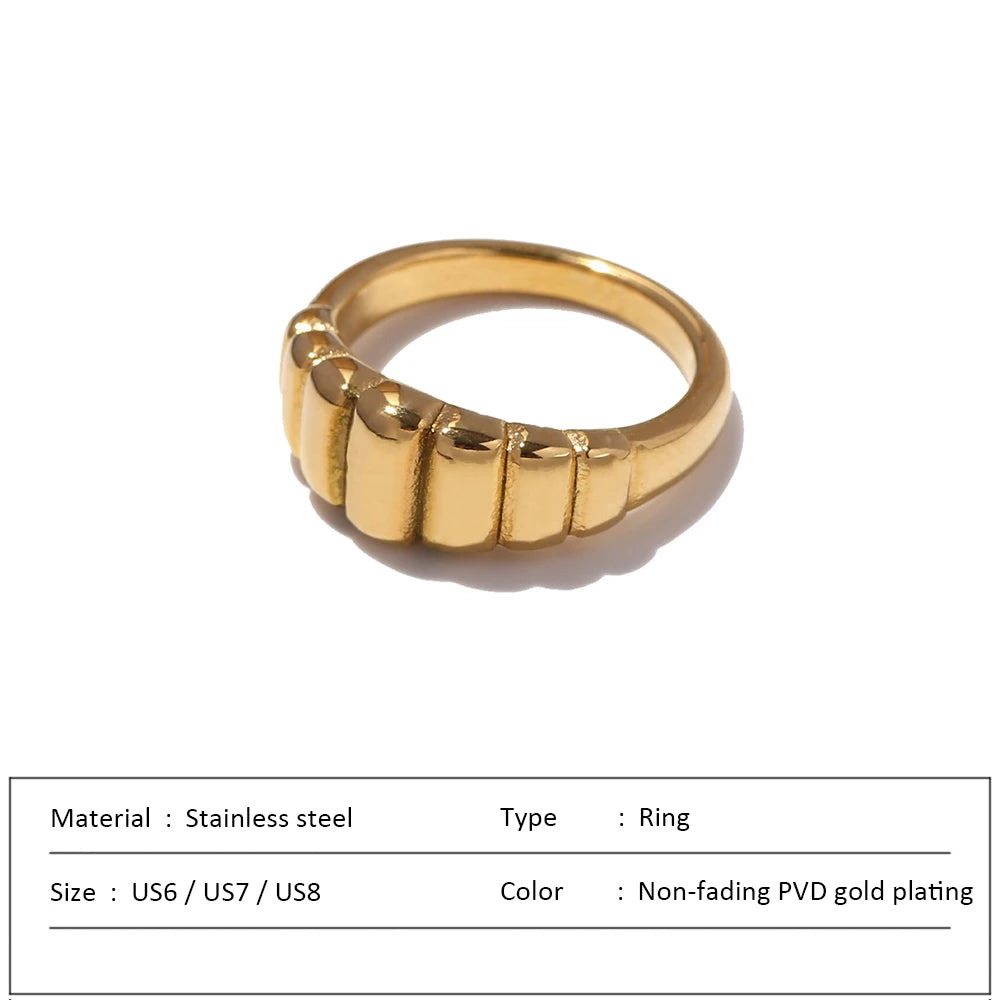Anillo de acero inoxidable impermeable para mujer, anillo de corazón que no se decolora, anillos de metal elegantes, joyería sencilla, novedad, venta al por mayor, Dropshipping