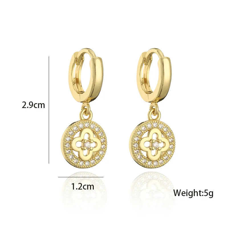 NEWBUY Fashion Gold Farbe Kupfer Geometrische Ohrringe Luxus CZ Elefanten Charme Ohrhänger Weibliche Party Schmuck Accessoires