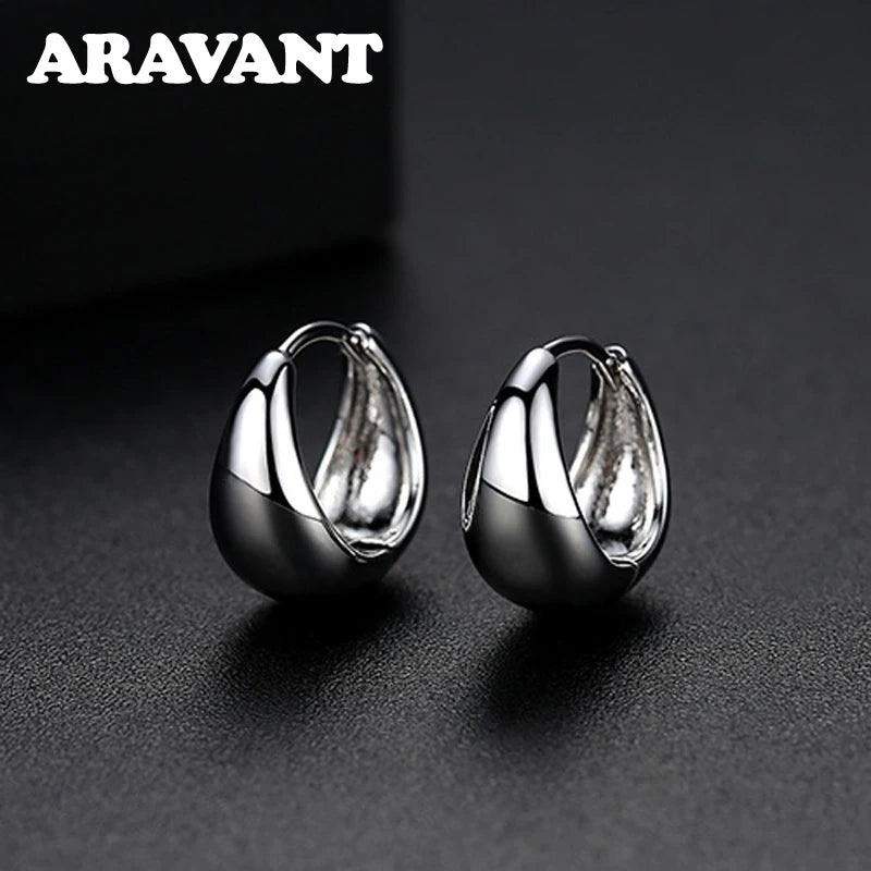 Pendientes de aro con diseño de huevo chapado en oro de 18 quilates, plata 925 de 14 mm, joyería de moda para mujer