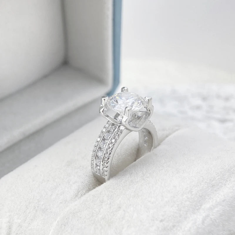 NeeTim 2ct 3ct 5ct D VVS1 Moissanit Ehering für Damen 925 Sterling Silber Band Labor Diamant Bänder Verlobungsringe