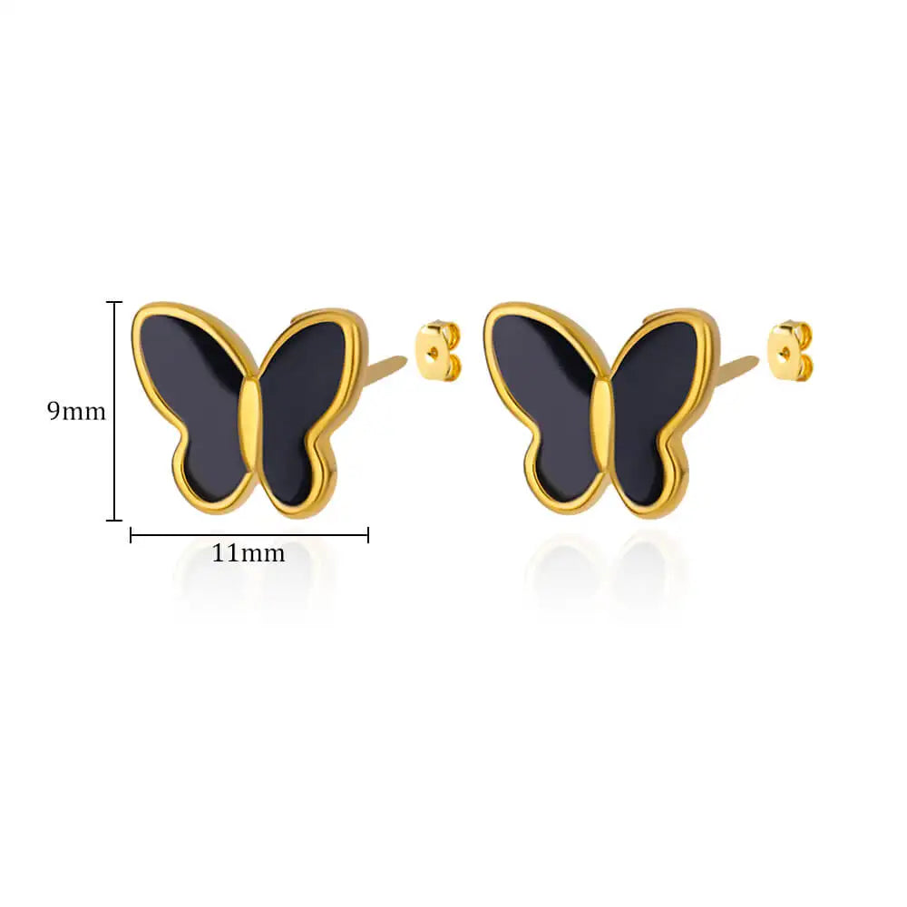 Edelstahl Weiße Schmetterlings-Ohrringe für Frauen Elegante Ohr-Accessoires Ästhetische Schmetterlings-Ohrstecker Hochzeitsschmuck Geschenk