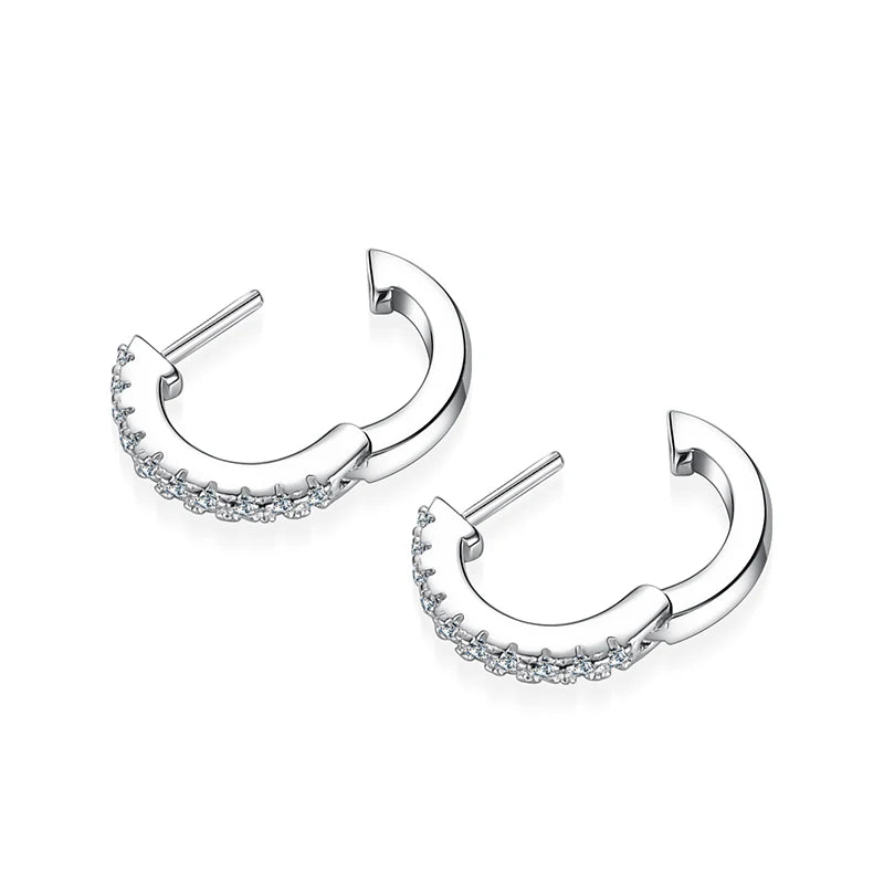 NeeTim Vollständig Moissanite Ohrringe D Farbe Moissanite Labor Diamant 925 Sterling Silber Creolen Ohrringe Funkelnder Hochzeit Feiner Schmuck