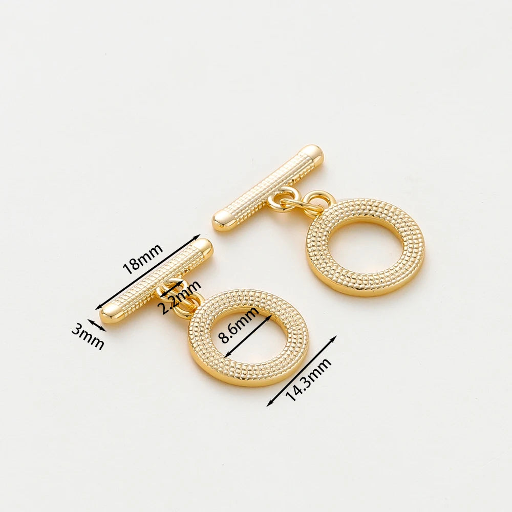 4 Sets 14K/18K Vergoldetes Messing O-Knebelverschluss-Verbinder für DIY Armband Halskette Schmuckherstellung Zubehör