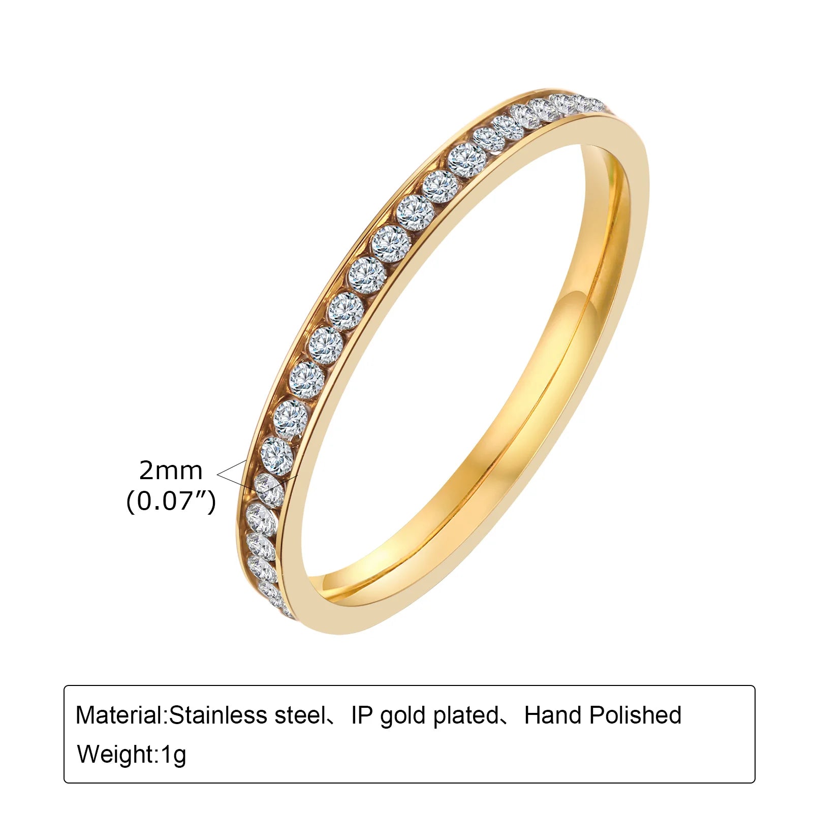 2er-Set Stapelringe für DamenEdelstahl 2mm dünn Goldfarben Kuppelform Minimalistischer Schmuck