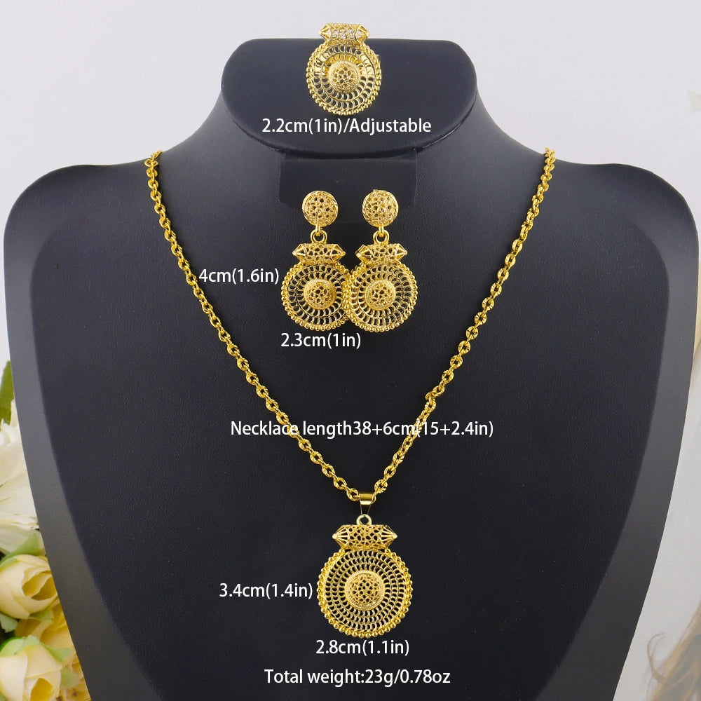 Modeschmuck-Set aus Gold, Edelstahl-Ohrringe und Halsketten für Damen, einfaches Persönlichkeitsgeschenk, Hochzeitsfeier-Accessoires