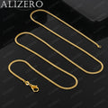 ALIZERO Collar de oro de 18K de 16/18/20/22/24/26/28/30 pulgadas, 2mm, cadena base, collares para mujer y hombre, joyería fina de moda al por mayor
