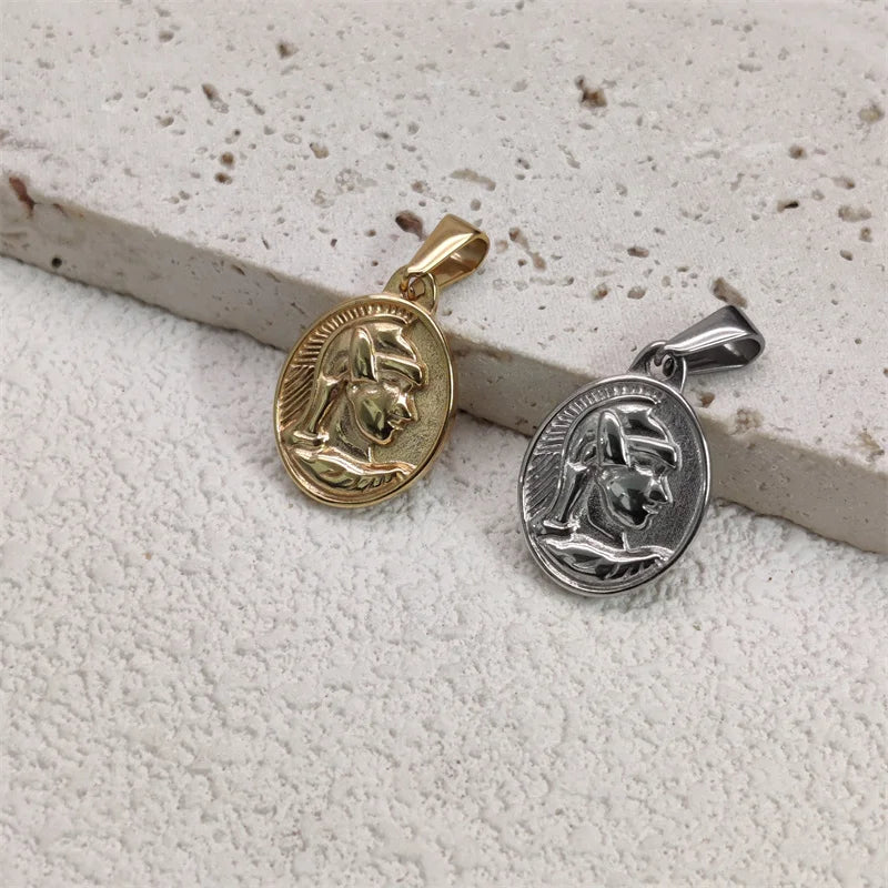 Colgantes de acero inoxidable chapados en oro de 18 quilates con diseño de cruz de rosa a la moda para mujer y hombre