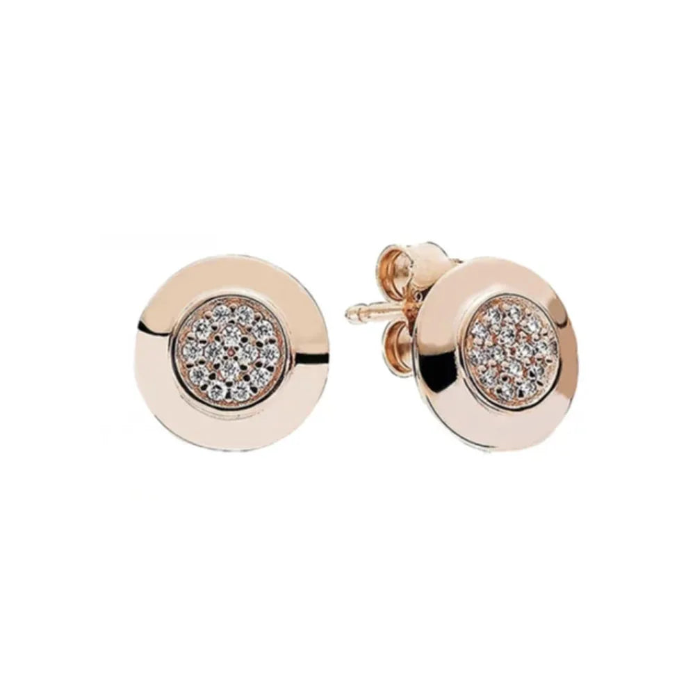 Roségoldfarbene 925er Sterling Silber Blumenohrstecker, Passend für Frauen Festival Weihnachtsgeschenke Charm Schmuck