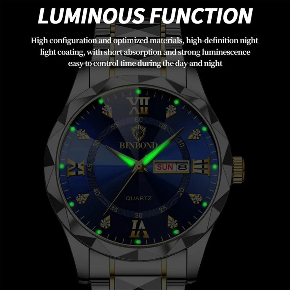 Nuevo Oro Negocios Cuero Casual Diamante Reloj Hombres Lujo Relojes Automáticos Relojes de Pulsera de Moda para Hombres Cuarzo Orologi Uomo