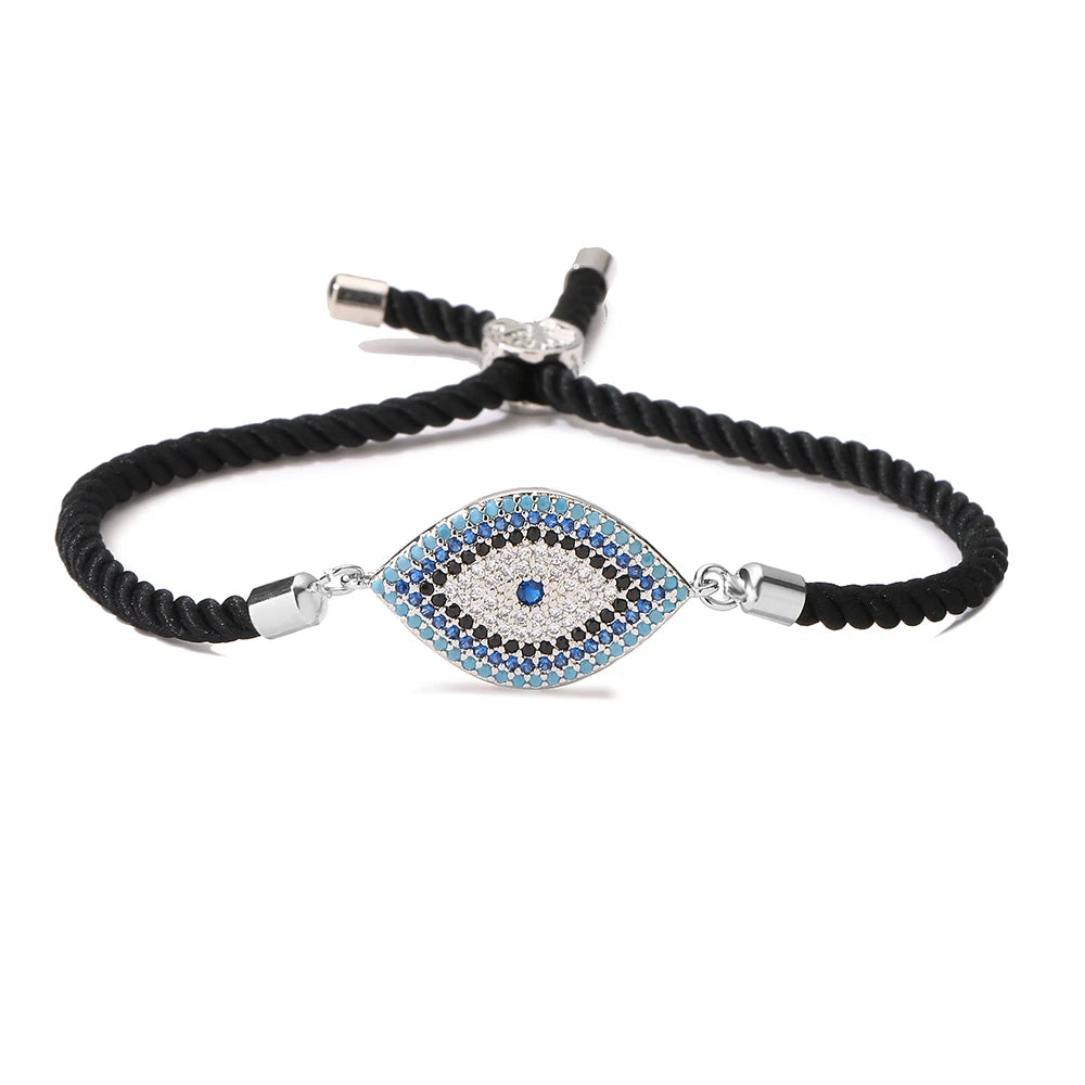 NEWBUY 2026 Trendiges türkisches goldfarbenes Armband mit bösem Blick, verstellbar, AAA-Zirkonia-Pflasterung, Glücksschmuck für Damen, Partygeschenk