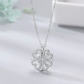 1pc Collar con dije de trébol de cuatro hojas en forma de corazón, joyería de circón para mujer, cadena de clavícula de amor, regalos, gargantilla abrible, joyería