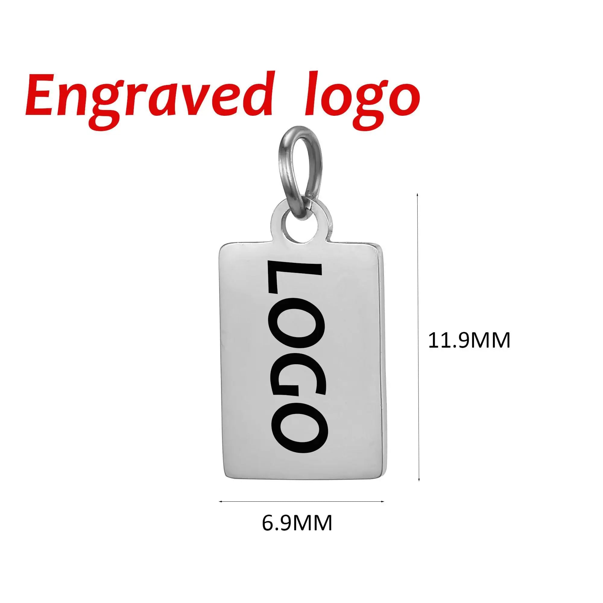 SUNIBI Individuelle Logo-Anhänger Edelstahl-Charms für Halsketten Armbänder 6 Größen zur Auswahl Schmuck