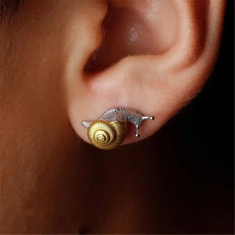 Vintage Niedliche Schnecken Ohrstecker für Frauen Personalisierte Gold Silber Farbe Insekten Ohrringe Ring Partys Verabredungen Schmuck Accessoires
