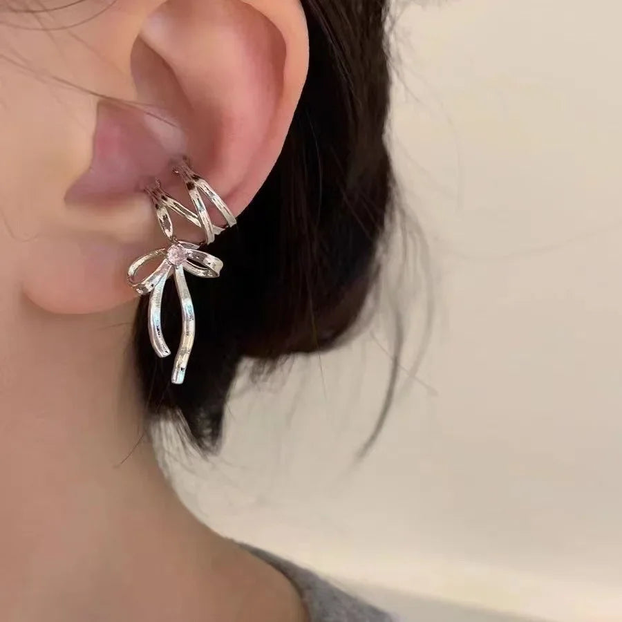 Fashion Punk Unregelmäßige Liquid Ohrringe Hip-Hop Persönlichkeit Metall Hohl Ohrringe Clip Mädchen Party Schmuck Geschenke Y2K Accessoires