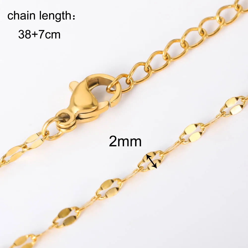 10pcs/Lot 45cm Stainless Steel Golden/Silvery Color 304 Chains Necklace Women Jewelry Making Accessories DIY Handmade Supplies