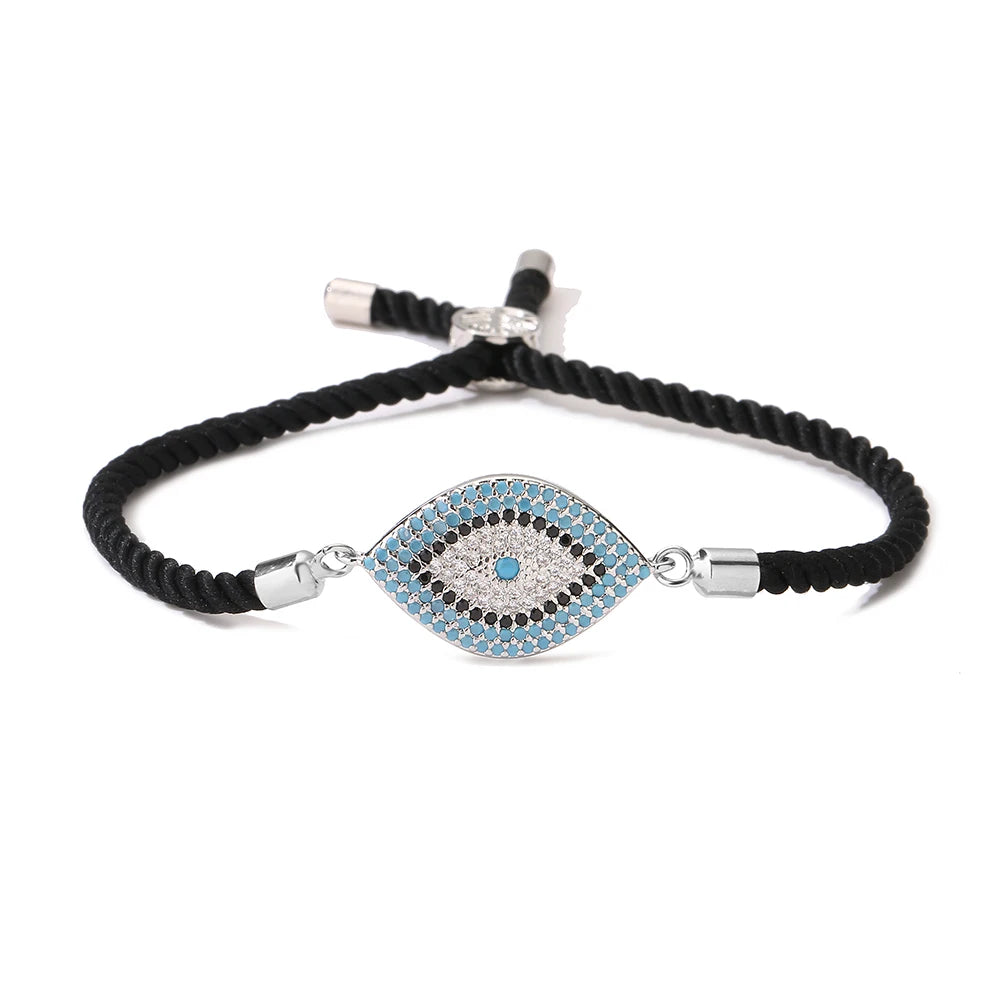 NEWBUY 2026 Trendiges türkisches goldfarbenes Armband mit bösem Blick, verstellbar, AAA-Zirkonia-Pflasterung, Glücksschmuck für Damen, Partygeschenk