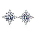NeeTim 1ct 6.5mm D Color Moissanite Earrings 925 Sterling Silver  with White Gold Plated Stud Earring Wedding Jewelry for Women