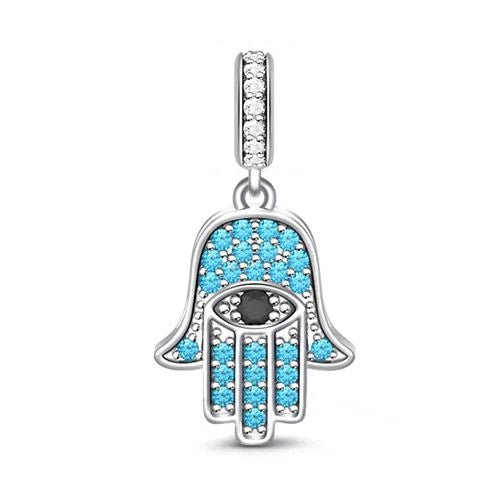 Europäische Sommer Blaue Serie Schildkrötenblumen-Anhänger Passend für S925 Europäisches 925 Sterling Silber Armband Armreifen Halskette